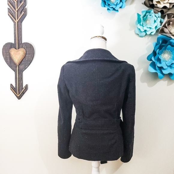 ZARA BASIC WOOL COAT JACKET DRESSY GREY GRAY BLACK - Picture 4 of 8